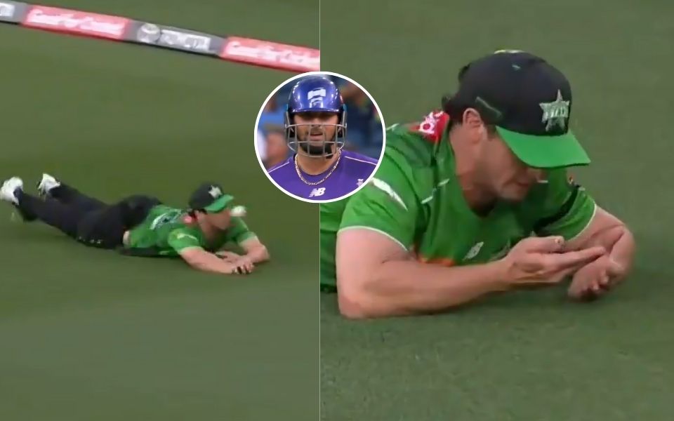 [WATCH] Hilton Cartwright takes nasty blow to nose while fielding on boundary in BBL 2025-26