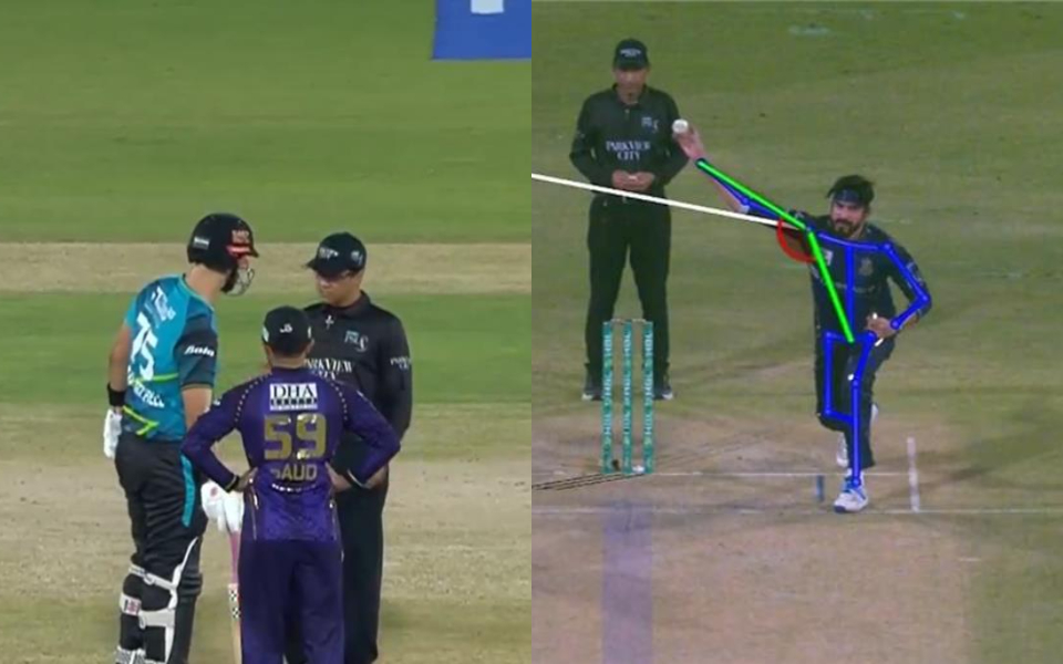 [WATCH] PSL 2026: Daryl Mitchell pulls out twice during Usman Tariq's bowling pause, umpire intervenes
