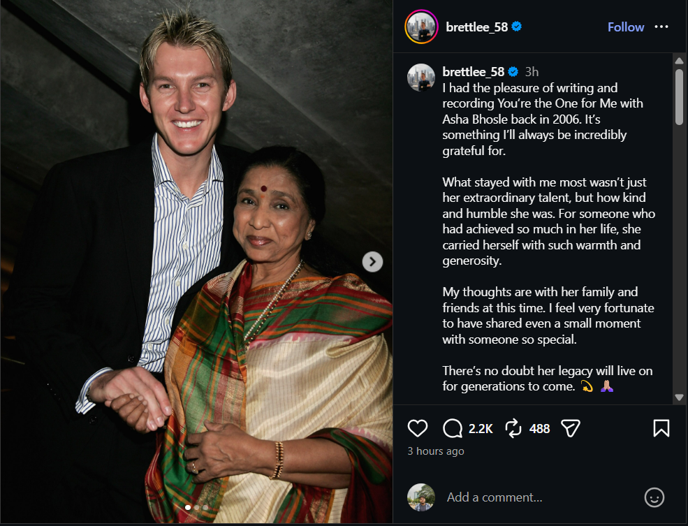 Brett Lee & Asha Bhosle