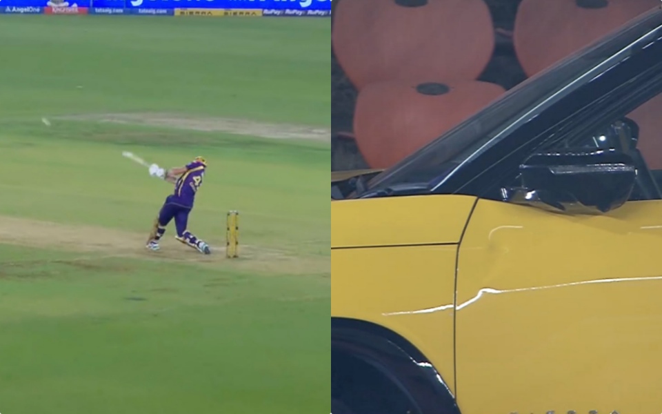[WATCH] Cameron Green dents car with huge six in GT vs KKR, maker to donate INR 5 lakh