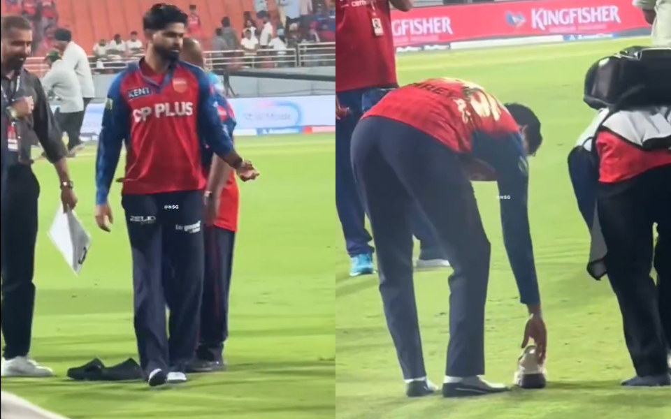 [WATCH] IPL 2026: Shreyas Iyer borrows cameraman's shoes for post-match presentation after PBKS vs LSG clash