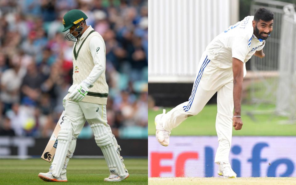 Usman Khawaja and Jasprit Bumrah