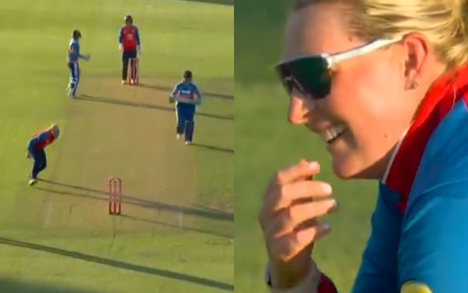 [Watch] Sophie Ecclestone makes a meal of simple run-out chance, couldn't stop laughing afterwards