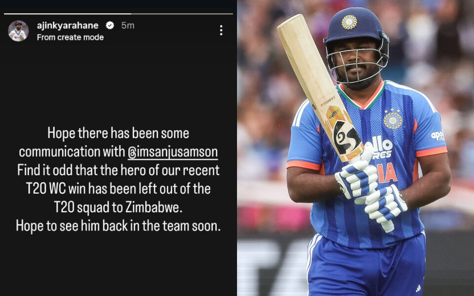 ‘Find it odd that the hero of our…’ - Ajinkya Rahane questions Sanju Samson’s snub for Zimbabwe T20Is
