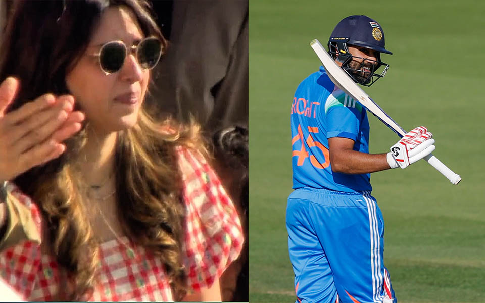 [WATCH] Teary-eyed Ritika Sajdeh reacts after Rohit Sharma's historic Lord's century