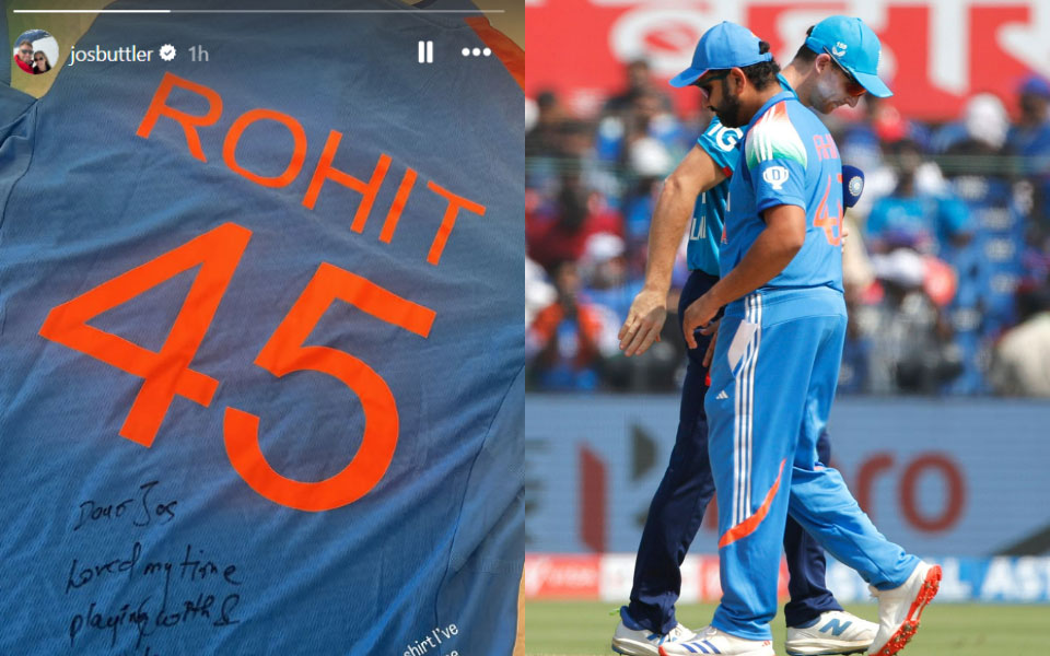 'Will treasure this' - Jos Buttler receives Rohit Sharma's signed jersey