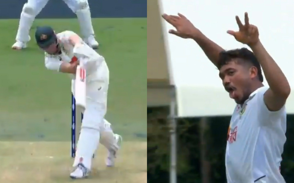 [WATCH] AUS vs BAN 2026: Taskin Ahmed pulls off one of the all-time celebrations after dismissing Cameron Green