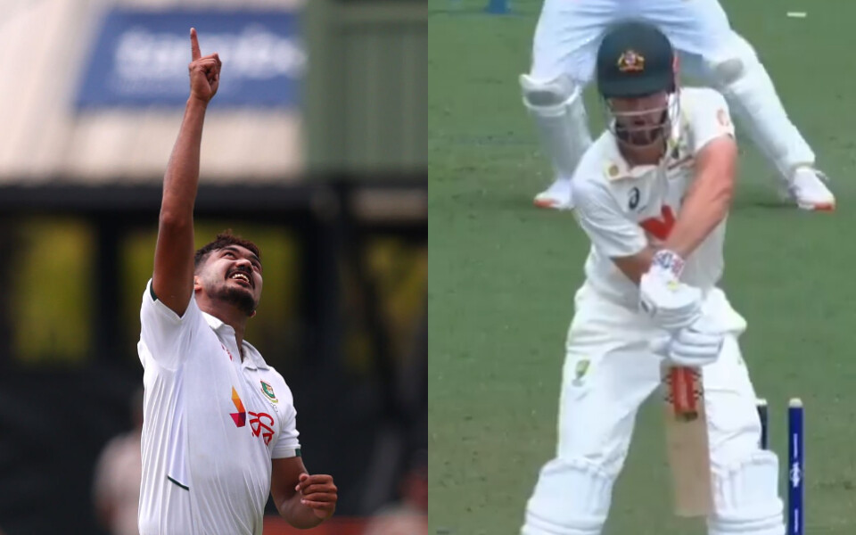 [WATCH] Taskin Ahmed bowls Beau Webster with a delivery that seams away to hit the stumps