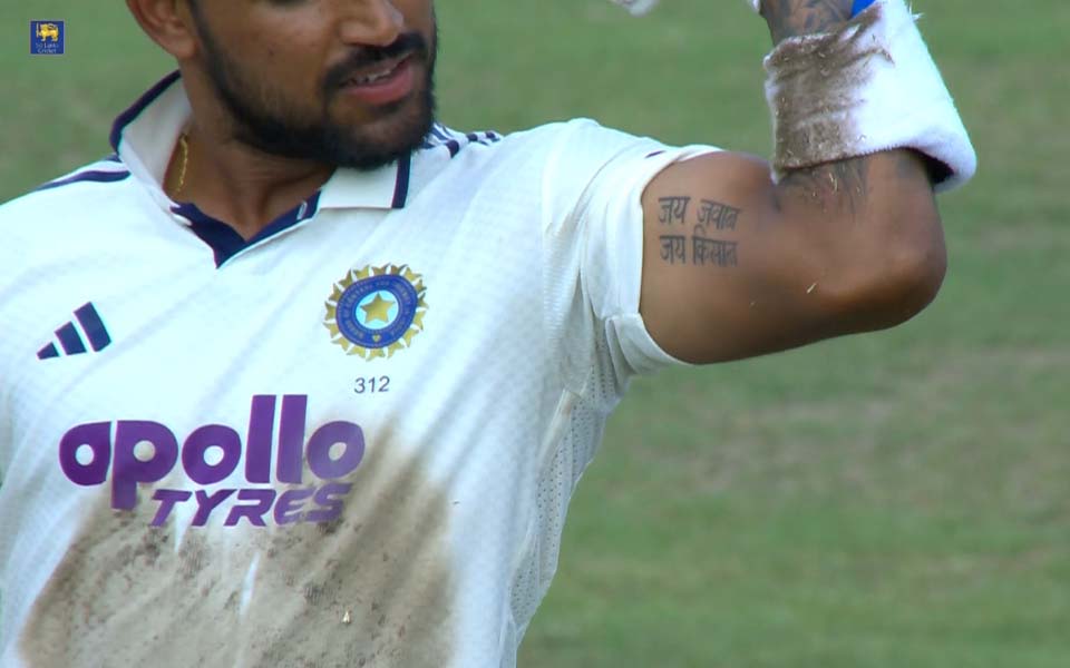Dhruv Jurel flaunts 'Jai Jawan, Jai Kisan' tattoo after scoring century in Colombo Test
