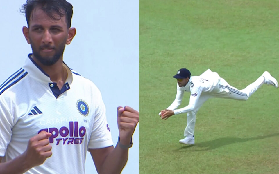 [Watch] Shubman Gill takes stunning diving catch to remove well-set Kamindu Mendis