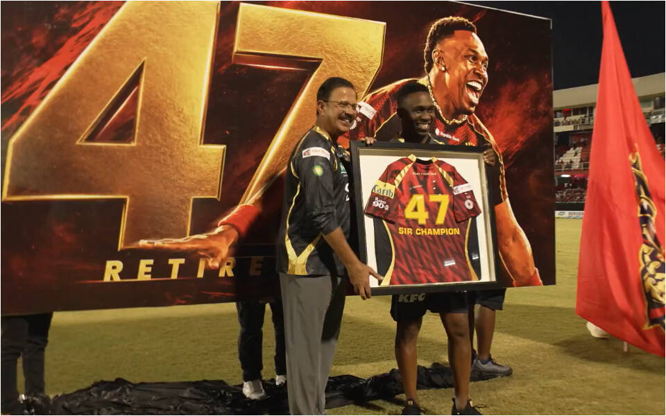 Trinbago Knight Riders retire Dwayne Bravo's iconic No. 47 jersey