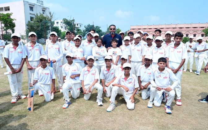 Yusuf Pathan inaugurates the 39th center of Cricket Academy of Pathans (CAP) in Alwar (Rajasthan)