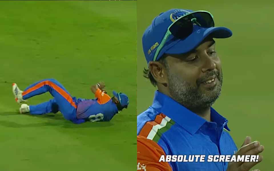 [WATCH] Stuart Binny pulls off stunning diving catch to seal India Champions' win