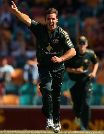 Brad Hogg celebrate after taking 3 wickets