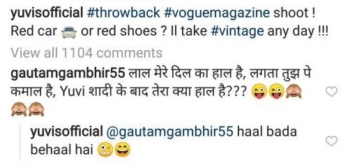 Yuvraj Singh & Gautam Gambhir's Instagram convo