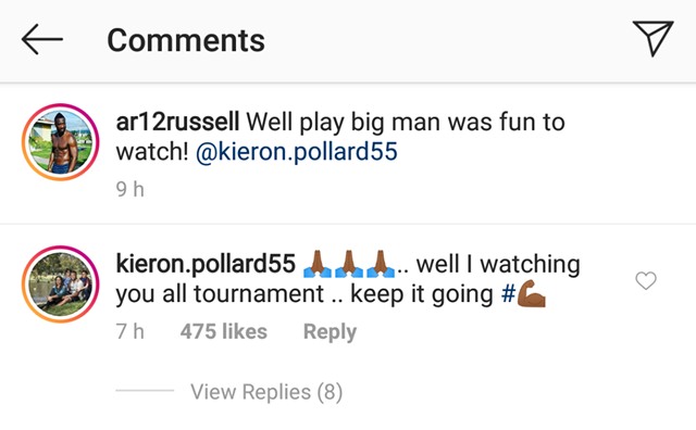 Kieron Pollard's comment