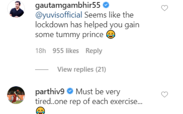 Gautam Gambhir and Parthiv Patel's reply