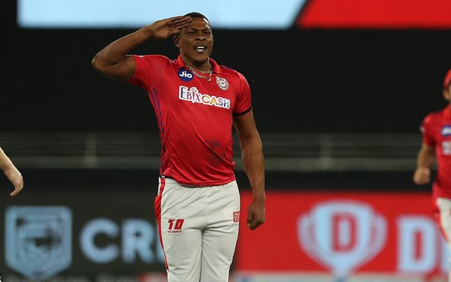 Sheldon Cottrell featured for Punjab in IPL 2020.
