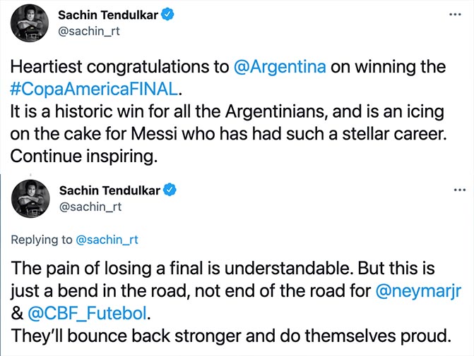 Sachin Tendulkar's tweets