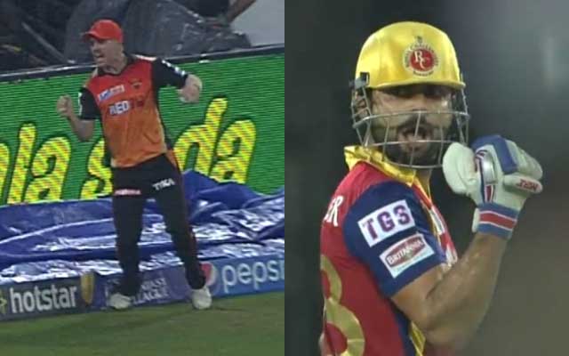 David Warner overstepping in IPL 2015