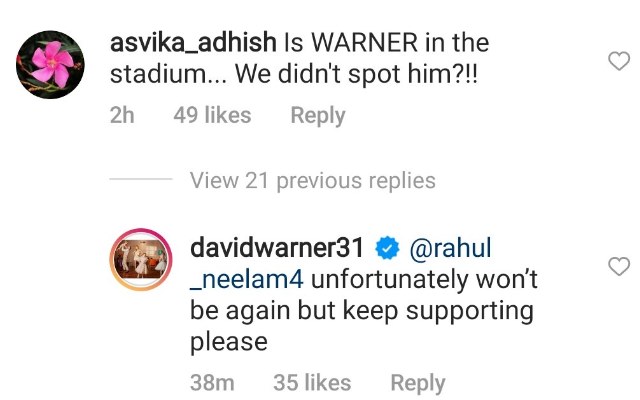 David Warner comment
