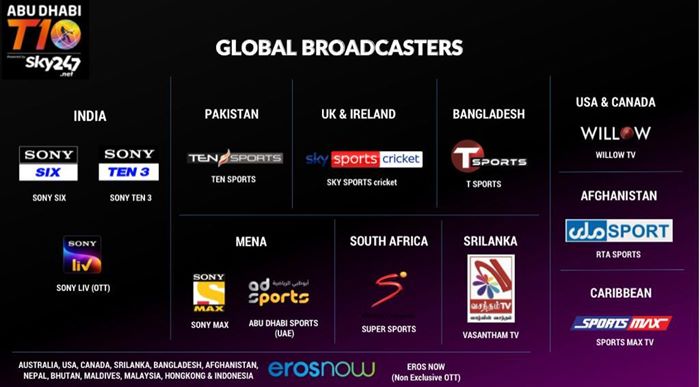 T10 league discount live streaming channels