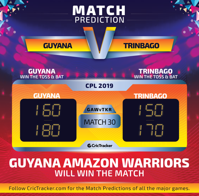 CPL-2019-GAWvTKR-match-30-Prediction-Guyana-Amazon-Warriors-vs-Trinbago-Knight-Riders