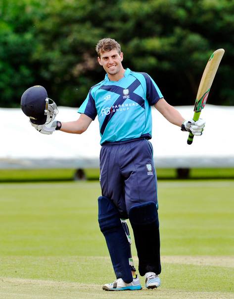 Scotland’s opener Calum MacLeod made his country’s highest individual score of 175 against Canada during a tri-series match. (Photo Source:Cricket Scotland)