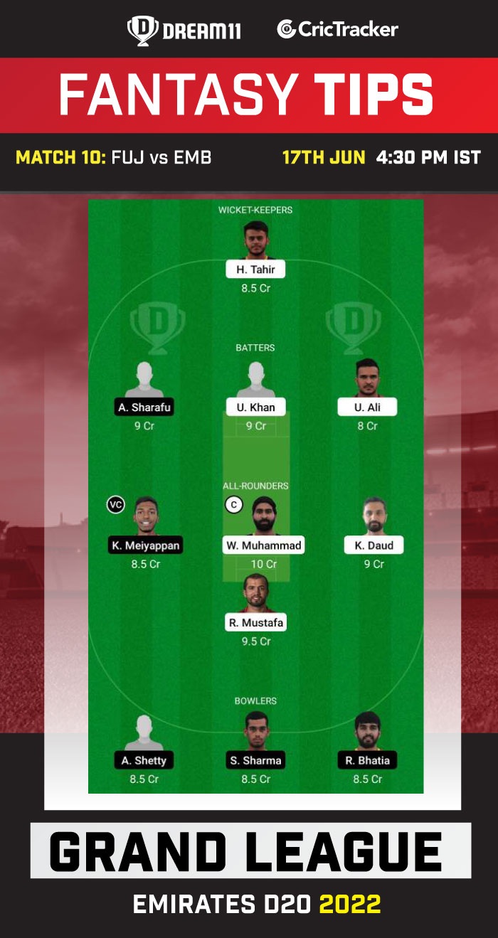 FUJ vs EMB Dream11 Prediction