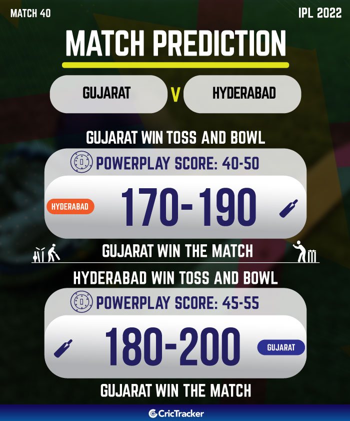 Gujarat Titans vs Sunrisers Hyderabad Match Prediction