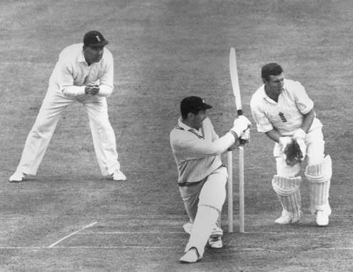 Graham Dowling hits the ball through the leg side for a four. (Photo Source: Getty Images)