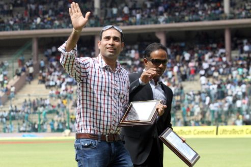 Indian cicketers VVS Laxman and Sunil Joshi