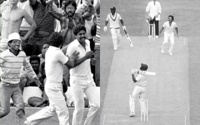Kapil Dev's catch to dismiss Viv Richards in the 1983 WC final.