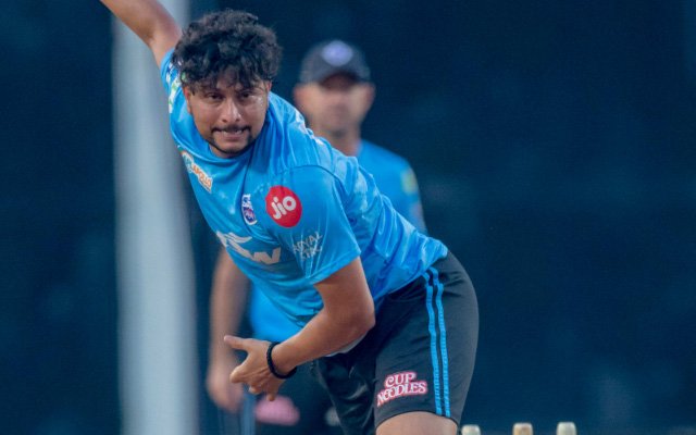 Kuldeep Yadav in DC training session