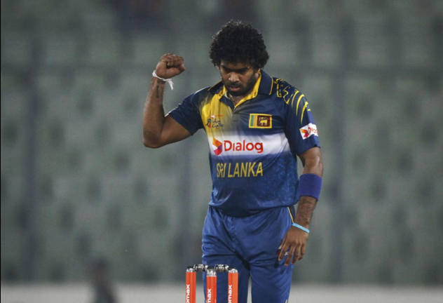 Lasith Malinga of Sri Lanka celebrates