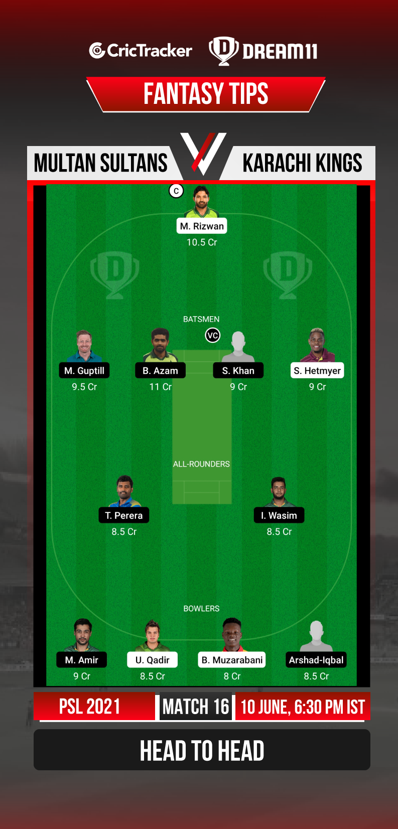 MUL vs KAR Dream11 Prediction, Fantasy Cricket Tips, Playing 11, Pitch Report and Injury Updates For Match 16 of PSL 2021