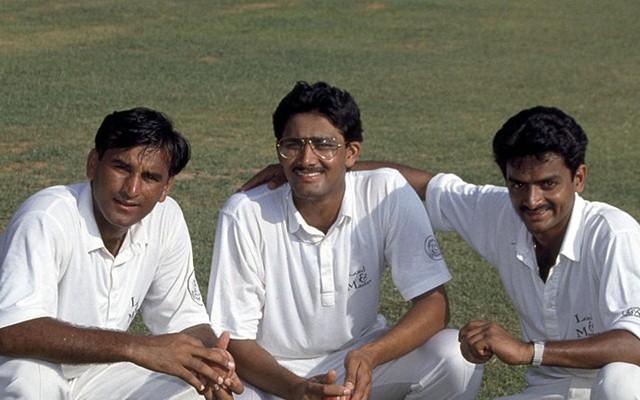 Rajesh Chauhan, Anil Kumble, and Venkatapathy Raju
