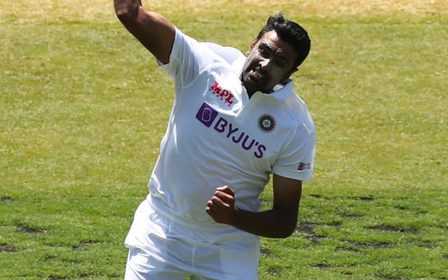 Ravichandran Ashwin of India celebrates the wicket