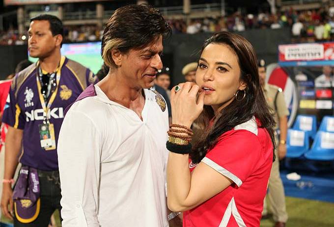 Shahrukj Khan with Preity Zinta ipl