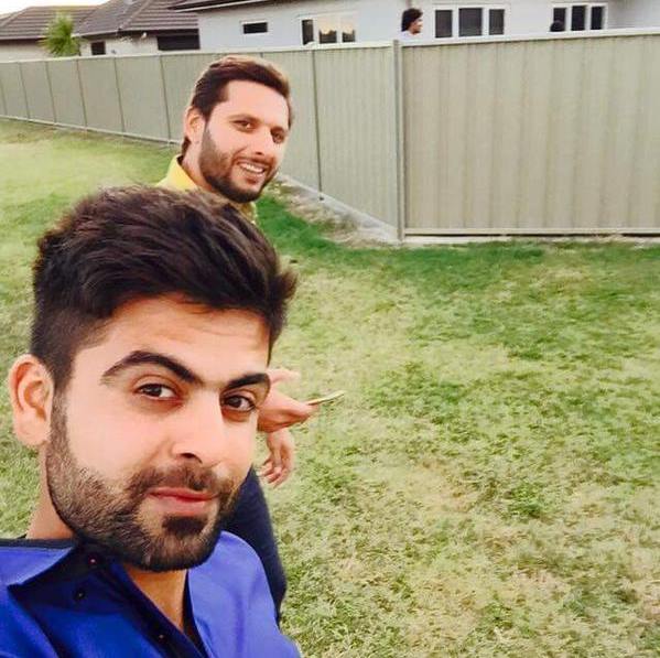 Shahid Afridi and Ahmad Shehzad Selfie