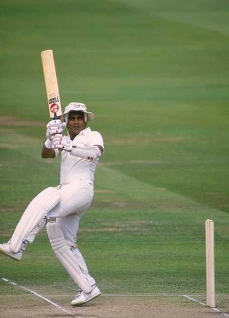 Sunils Gavaskar flicks the ball on the leg side. (Photo Source: Getty Images)