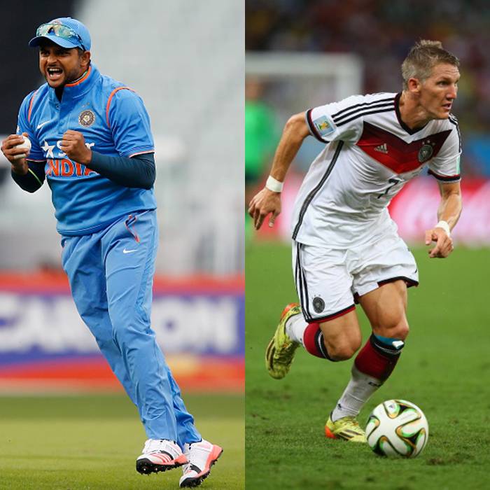 Suresh Raina and Bastian Schweinsteiger