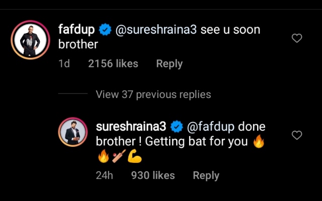 Suresh Raina and Faf du Plessis