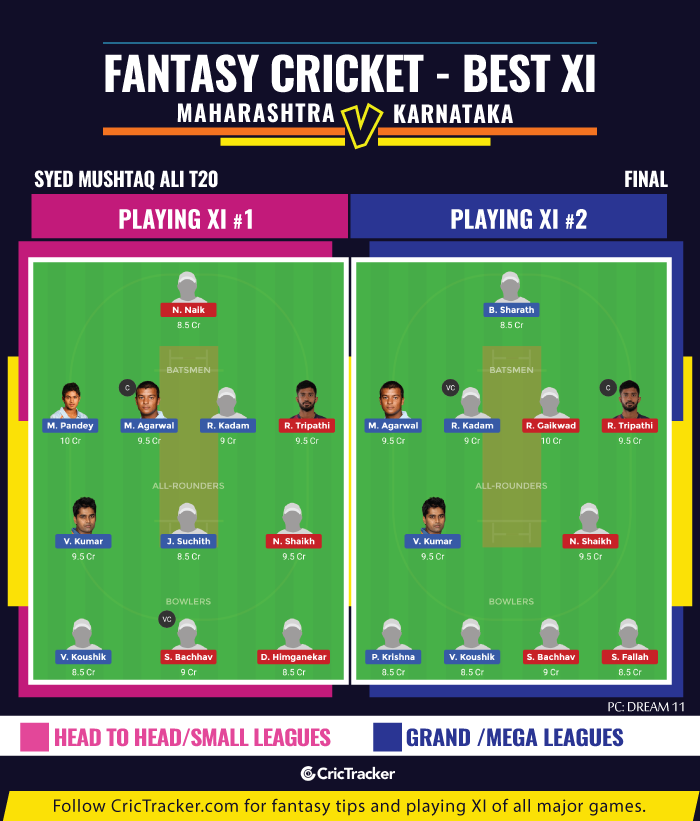 Syed-Mushtaq-Ali-T20-Tournament-Final-match-fantasy-Maharashtra-vs-Karnataka