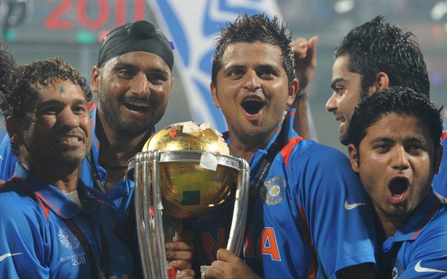 Team India after world cup 2011 win