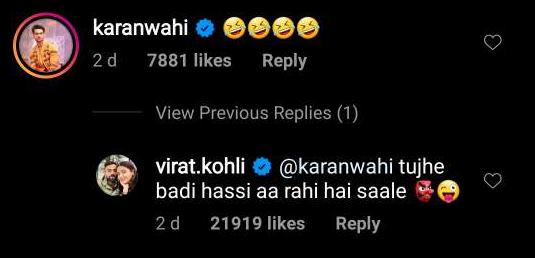 Virat Kohli's reply