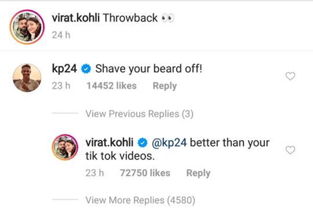 Virat Kohli's reply