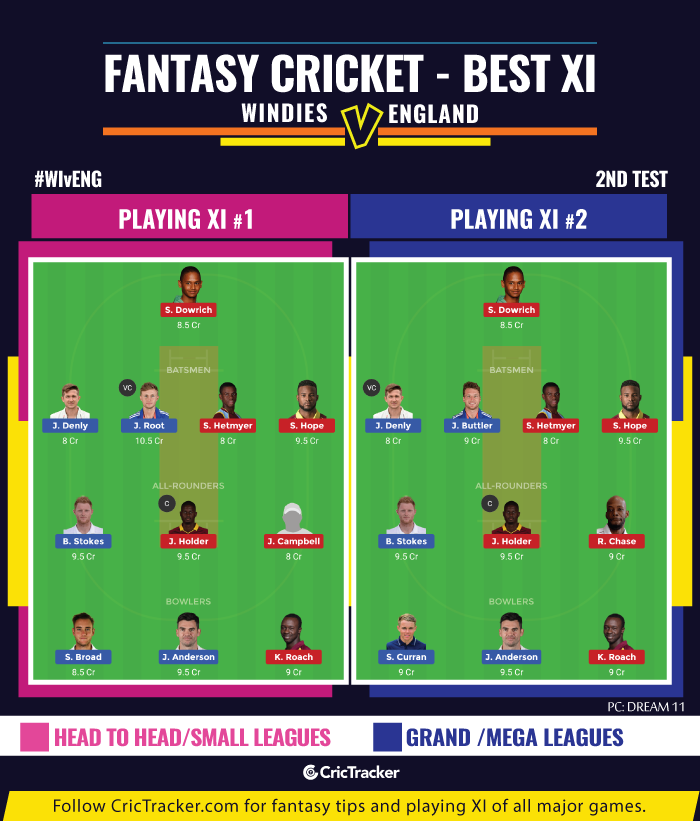 WIvENG-first-Test-fantasy-Tips-Windies-vs-England-2nd-Test