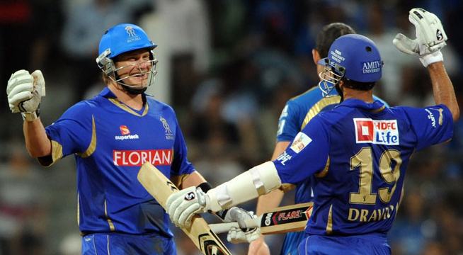 Shane Watson with Rahul Dravid