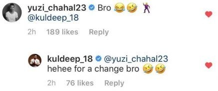 Yuzvendra Chahal's comment